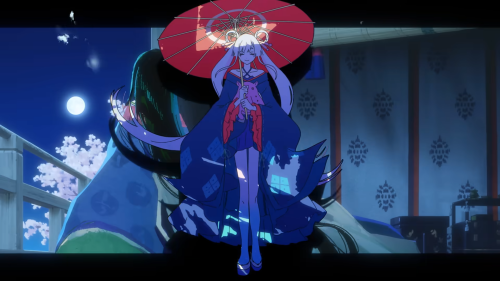 Youtube 『ray 超かぐや姫！Version』からの引用
和傘をさすヤチヨ